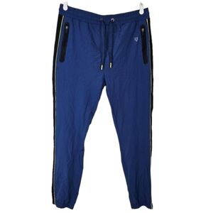 Prince & Fox Blue Jogger Sweatpants Zip Pockets Zip Ankles Track Pants Size S
